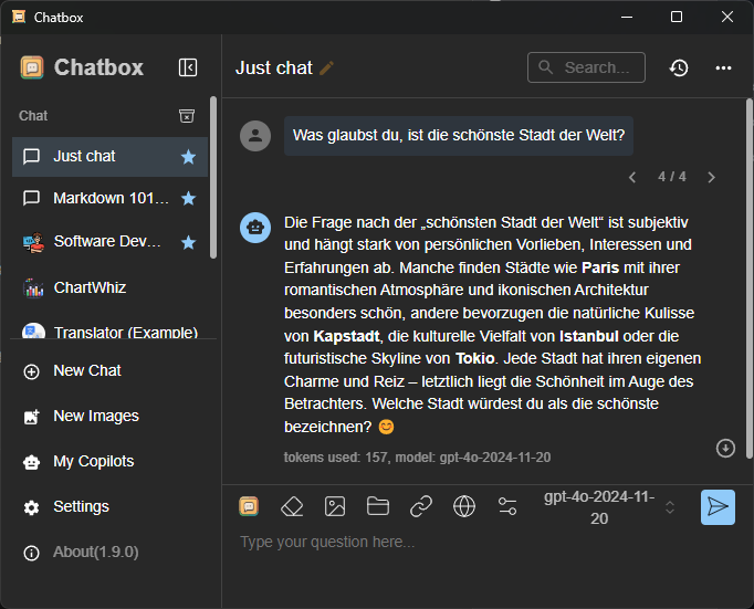 ChatBox ausprobieren